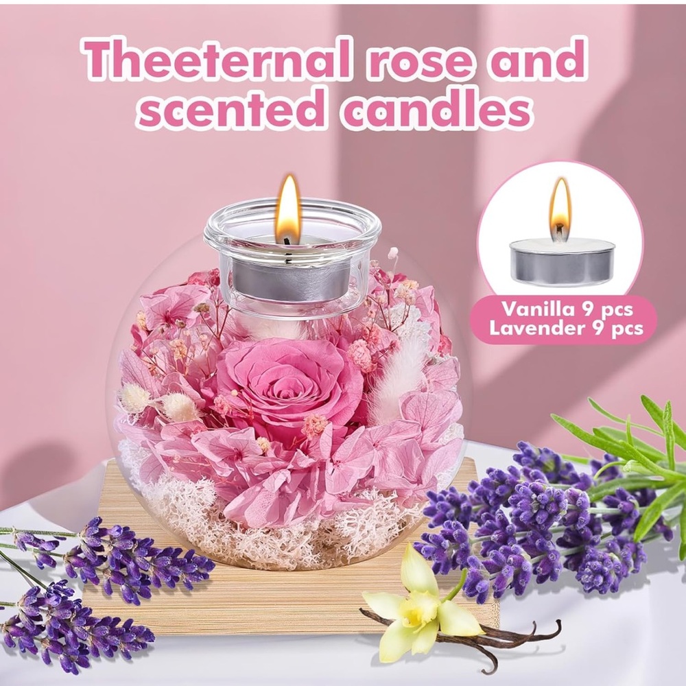 Preserved roses in Glass with scented gifts for Mother’s Day gifts - Picture 6 of 8